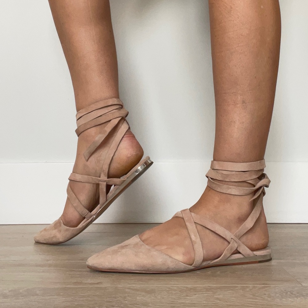 BCBGeneration Noel Suede Ballet Flats in Blush.